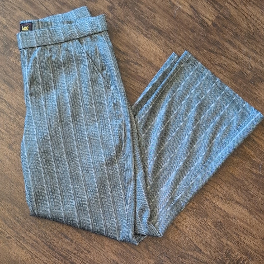 Lee Men's Classic Gray Pinstripe Trousers